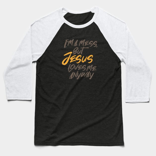 Jesus Loves Me Christian Saying Baseball T-Shirt by Commykaze